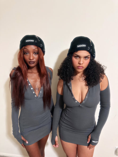 Jacie Ribbed Hoodie Mini Dress