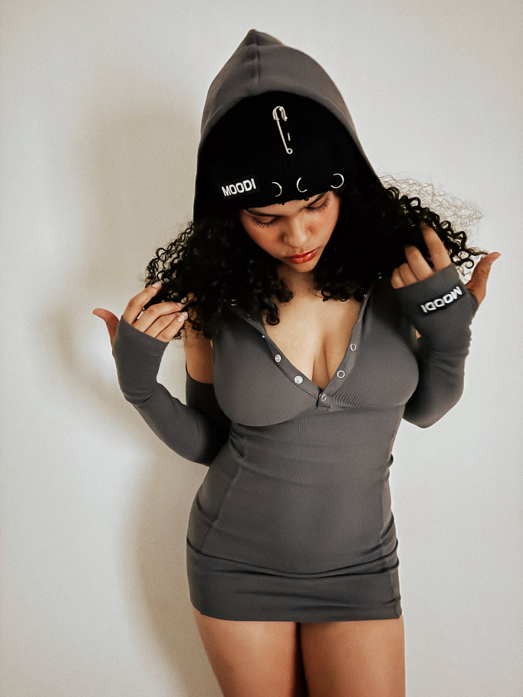 DR1: Ribbed Hoodie Mini Dress