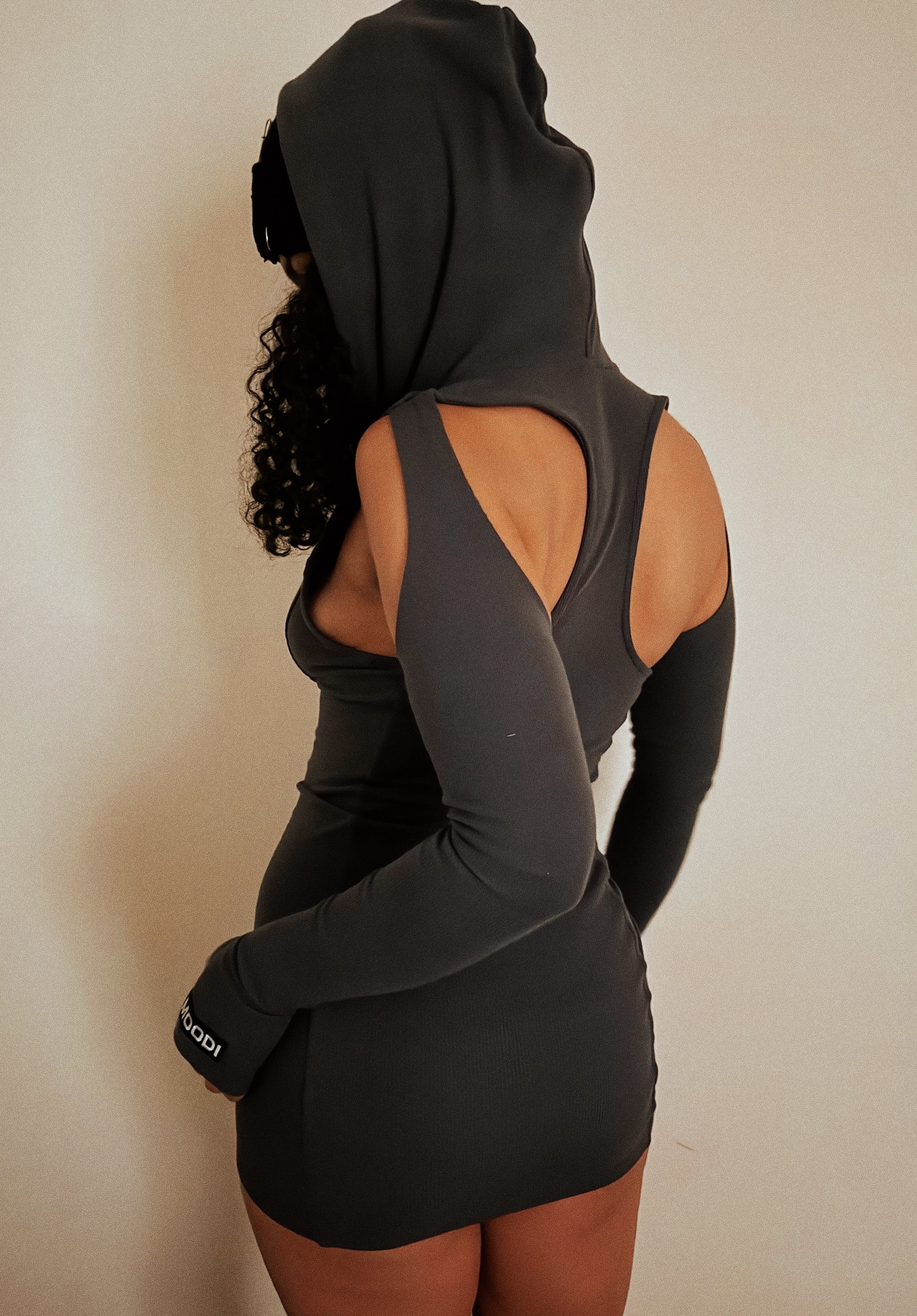 DR1: Ribbed Hoodie Mini Dress